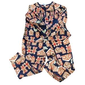 Disney Mickey Mouse Gingerbread Pajama Set XL 16-18 Holiday Cozy Lounge Minnie